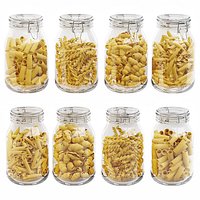 Kitchen glass jars set with original pasta
