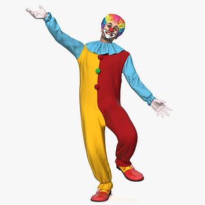 men clown suit rigged 3D