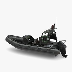 3D Military inflatable Boat Zodiac model