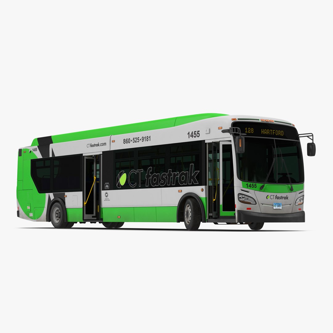 New Flyer Xcelsior XD40 Bus CTfastrak Rigged 3D Model 3D model preview