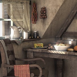 village kitchen 3D model