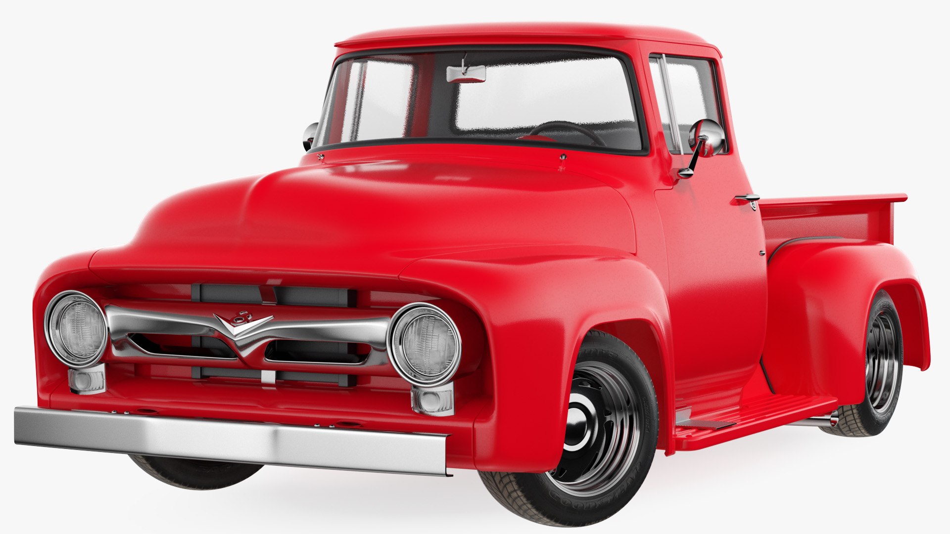 1956 Ford F100 Pickup Truck Tuned Rigged 3D model preview