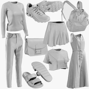 3D model mesh clothing mix 14