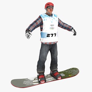 snowboard man 3d model
