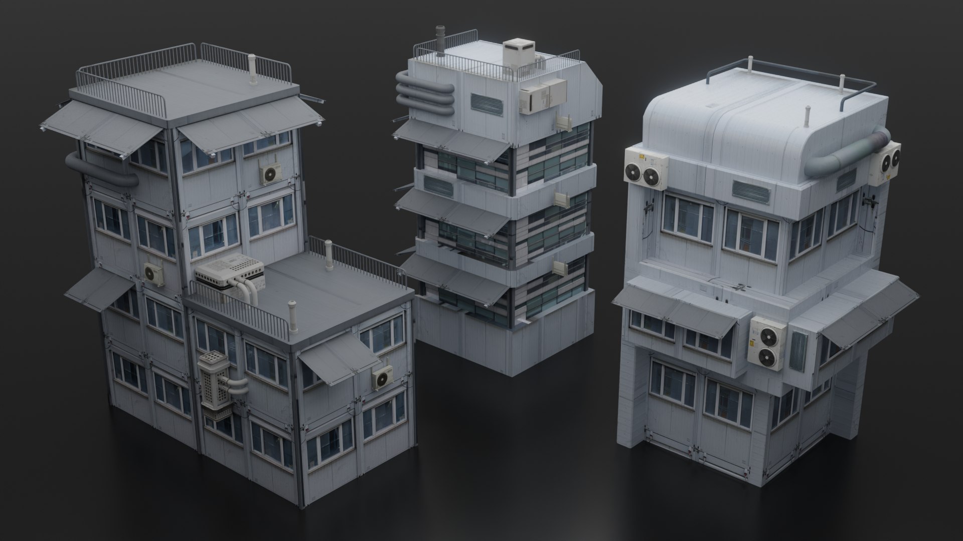 3D Sci-Fi Building Kitbash - TurboSquid 2049365