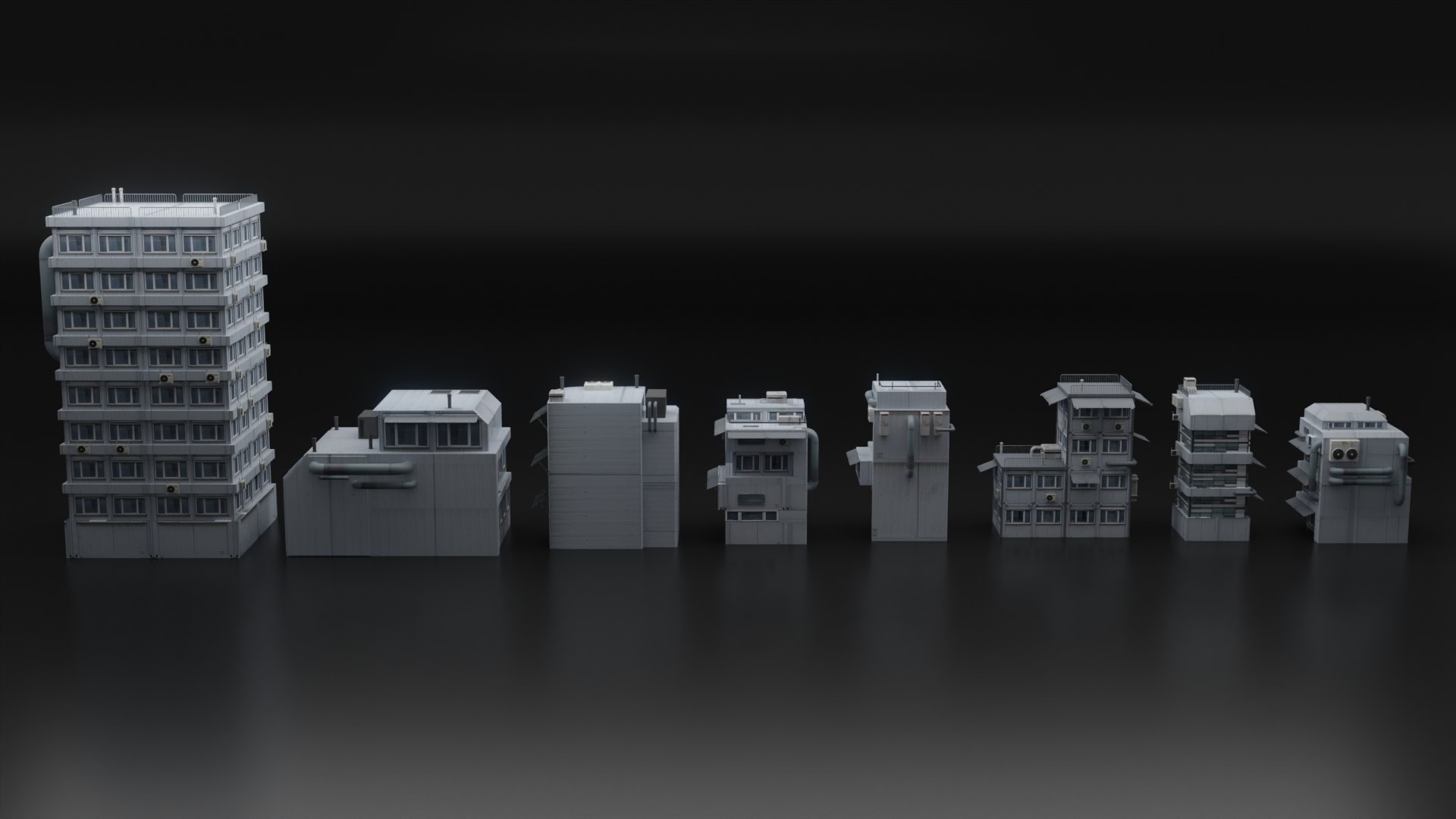 3D Sci-Fi Building Kitbash - TurboSquid 2049365