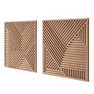 3D Decorative panel made of wooden slats