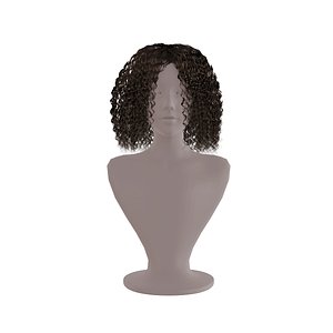 Real Woman curly Hair 3D model