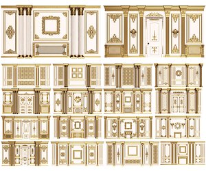 Boiserie Classic Wall Panels Collection 0202 3D model