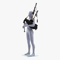 Mannequin with Scottish Black Bagpipes