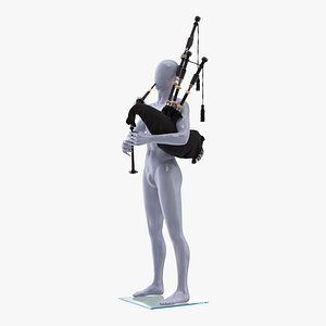 Mannequin with Scottish Black Bagpipes