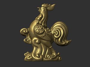 3D Rooster Sculpture 5 model