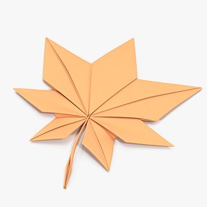 Autumn Paper Origami Maple Leaf 3D Model