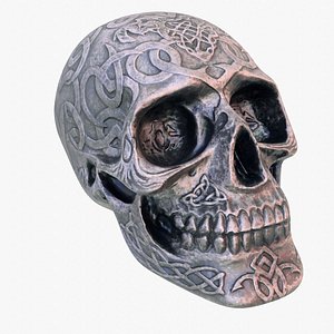 Celtic skull 01 low-poly 3D model