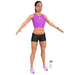 fitness female athlete 3D