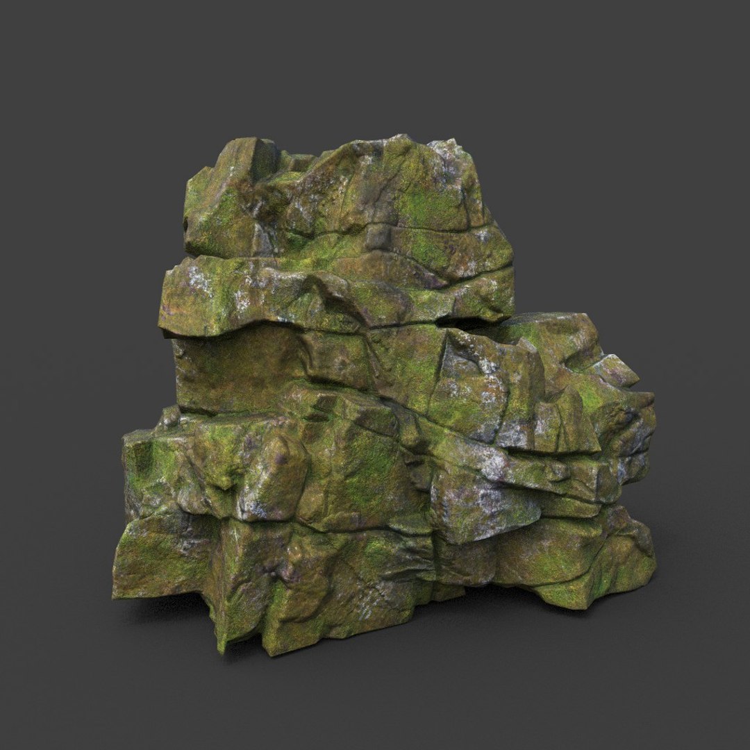 10 Low Poly PBR Cracked Mossy Rock 3D Model - TurboSquid 2164034