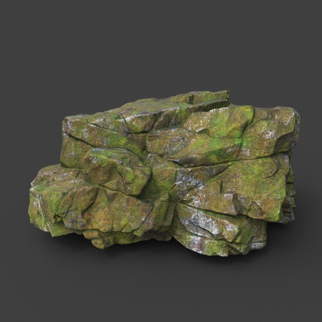 10 Low Poly PBR Cracked Mossy Rock 3D Model - TurboSquid 2164034
