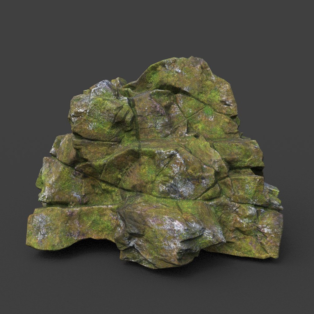 10 Low Poly PBR Cracked Mossy Rock 3D Model - TurboSquid 2164034