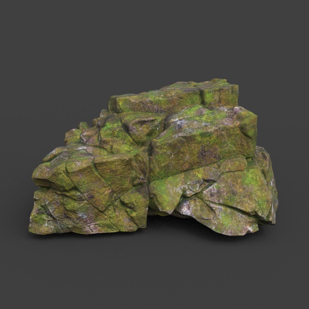 10 Low Poly PBR Cracked Mossy Rock 3D Model - TurboSquid 2164034