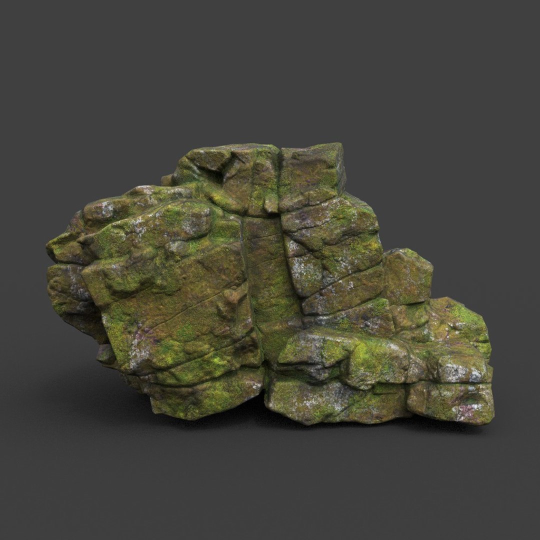 10 Low Poly PBR Cracked Mossy Rock 3D Model - TurboSquid 2164034