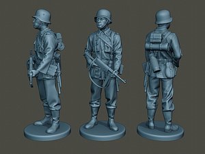 german soldier ww2 stand 3D model