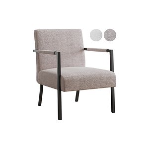 Hatton Steel Frame Boucle Accent Chair Grey