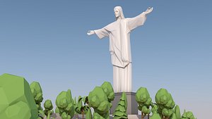 3D model christ redeemer landmark