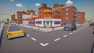 Low Poly Cartoon City