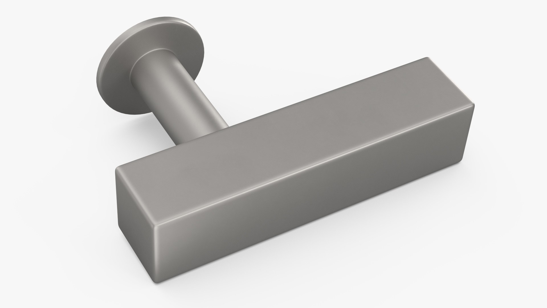 Kitchen Cabinet Handle Knob Rectangular Silver 3D model preview