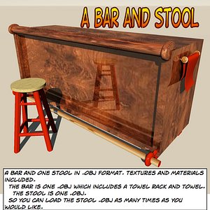 3d bar stool model