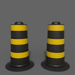 PBR Traffic Drum Barrel BlackYellow