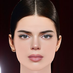 Kendall Jenner Head - No Hair - Low poly head for game