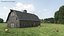 Wooden Livestock Barn and Cow 3D model