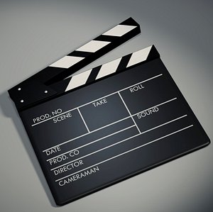 3d clapboard film slate