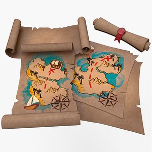 Treasure Map 3D model