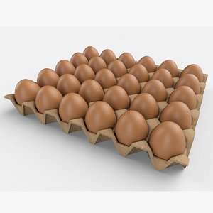 Eggs Carton Package Low Poly 3D model