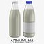 2 Milk Bottles - Glass and Plastic