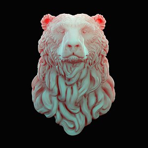 3D bear head curly