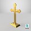 Crucifixo de mesa dourado