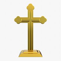 Golden Desk Crucifix