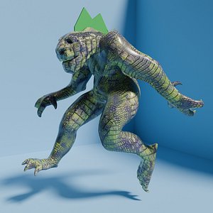 Bipedal reptilian in running pose