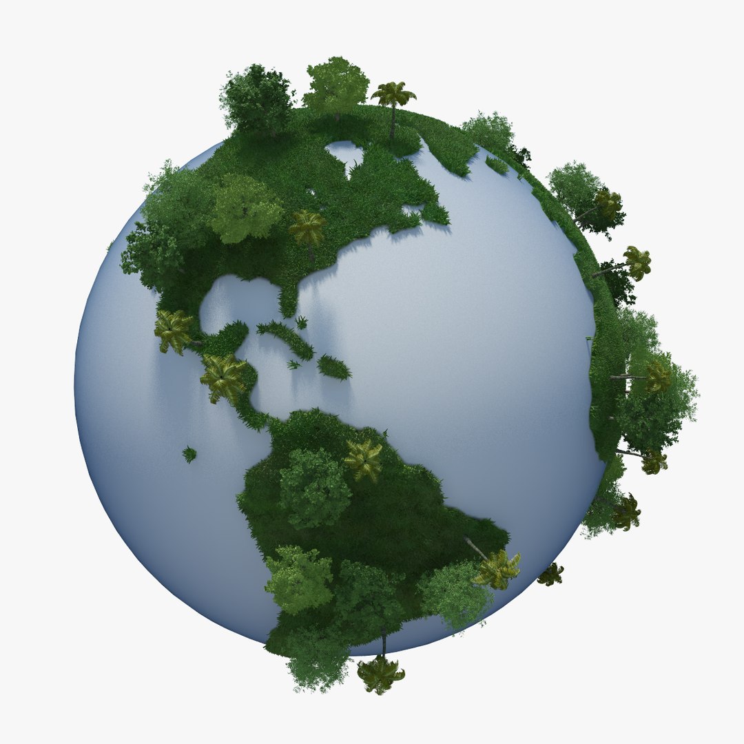 3d Model Planet Earth Green