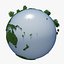 3d model planet earth green