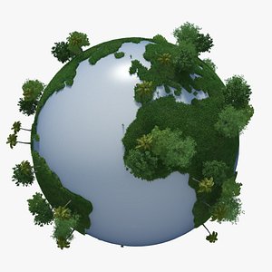 3d model planet earth green