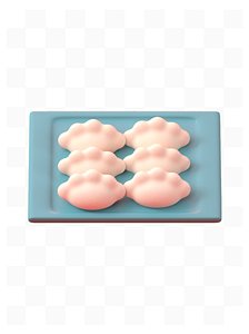 Cartoon cute dumplings a 3D
