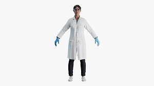 3D Female Scientist Rigged Character