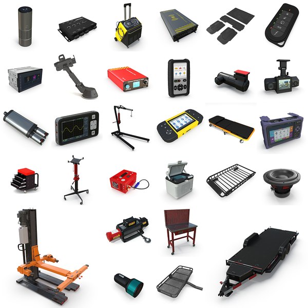 30 Car Tools And Accessories 3D model