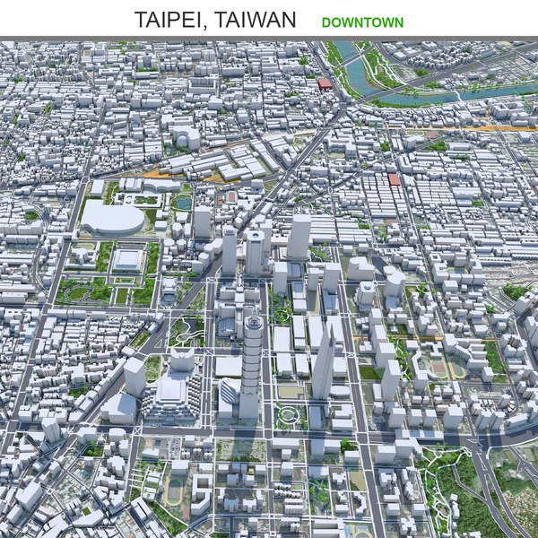 modelo 3d Taipei Downtown Taiwan - TurboSquid 1989953