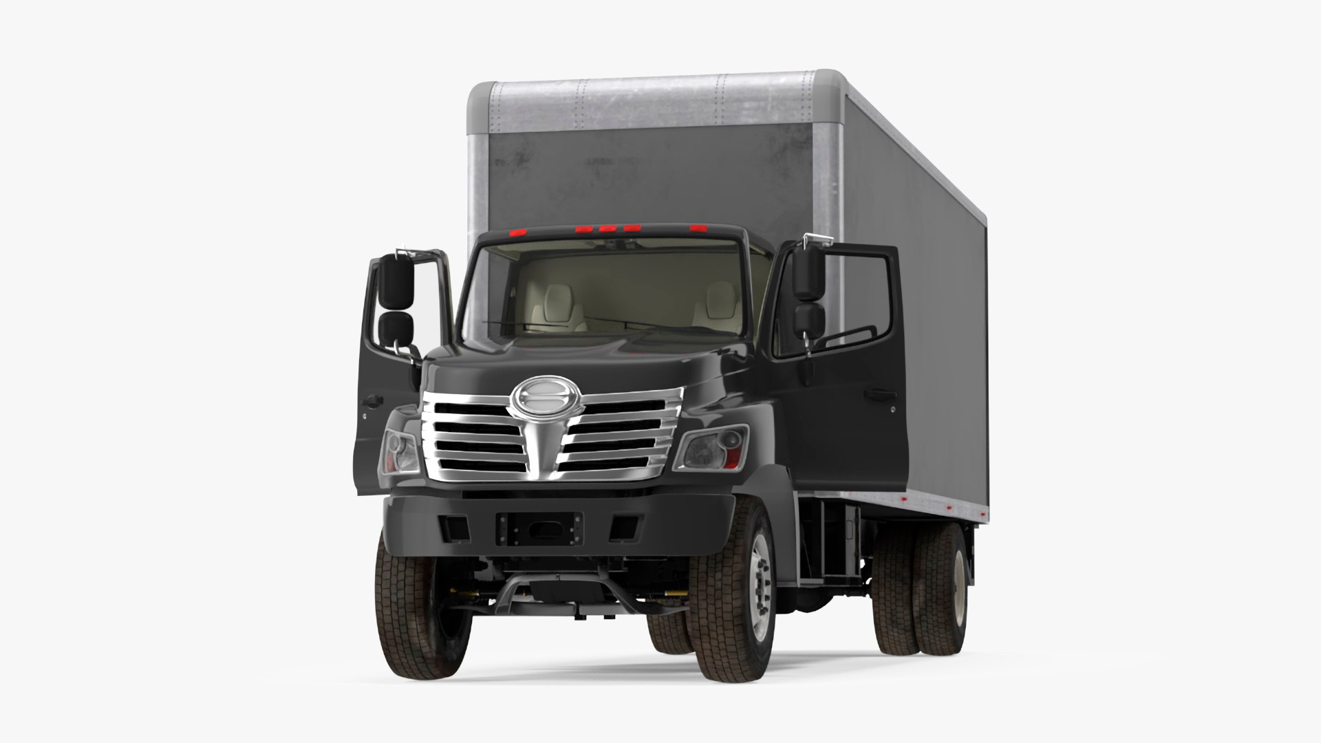 Cargo Box Truck Rigged for Maya 3D model preview