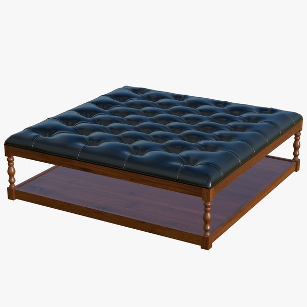 Leather Chesterfield Coffee Table 3D